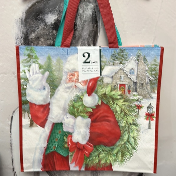 Pack of 2 Santa Gingerbread reusable bag set - Picture 4 of 4